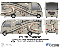16 Piece 2016 Thor Motorcoach Vegas MH RED ONLY Graphics Kit