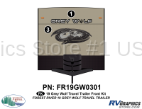 Grey Wolf - 2019 Grey Wolf TT-Travel Trailer - 2 Piece 2019 Grey Wolf TT Front Graphics Kit