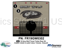 Grey Wolf - 2019 Grey Wolf TT-Travel Trailer - 2 Piece 2019 Grey Wolf TT Rear Graphics Kit