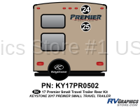 2 Piece 2017 Premier Small Travel Trailer Rear Graphics Kit