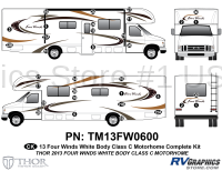 34 Piece 2013 Four Winds Motorhome Whitebody Complete Graphics Kit