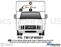 3 Piece 2013 Four Winds Motorhome Whitebody Front Graphics Kit