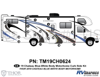 25 Piece Chateau Blue on Whitebody Motorhome Curbside Graphics Kit