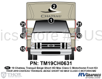 8 Piece Chateau HDMax Beige Small  Motorhome Front Graphics Kit
