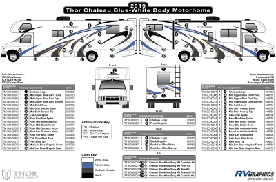 Thor Motorcoach - Chateau - 2019 Chateau MH-Motorhome Blue on Whitebody