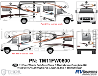 36 Piece 2011 Four Winds Full Size Class C Complete Graphics Kit