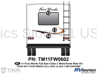 3 Piece 2011 Four Winds Full Size Class C Rear Graphics Kit