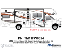 14 Piece 2011 Four Winds 23' Class C Curbside Graphics Kit