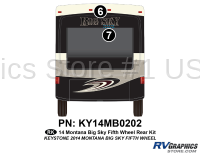 2 Piece 2014 Montana Big Sky Fifth Wheel Rear Graphics Kit