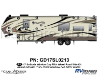 Solitude - 2017 Solitude FW-Fifth Wheel with Front Window - 24 Piece 2017 Solitude Fifth Wheel Front Window Roadside Graphics Kit