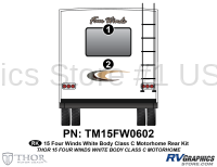 Four Winds - 2015 Four Winds MH-Motorhome White Body - 2 Piece 2015 Four Winds MH Whitebody Rear Graphics Kit