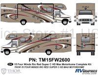 Four Winds - 2015 Four Winds MH-Motorhome Super C Rio Red - 55 Piece 2015 Four Winds MH Super C Rio Red Complete Graphics Kit