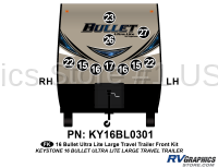 Bullet - 2016-2017 Bullet UltraLite Lg TT-Travel Trailer - 10 Piece 2016 Bullet UltraLite Lg TT Front Graphics Kit