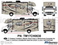 Chateau - 2017-2018 Chateau MH-Motorhome HD Max Cranberry Version-Short Model 22'-26' - 58 Piece 2017 Chateau HD Max Short Version Cranberry Complete Graphics Kit