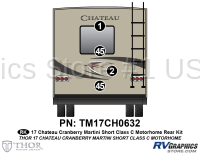 4 Piece 2017 Chateau HD Max Short Version Cranberry Rear Graphics Kit