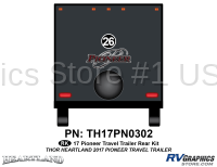 1 Piece 2017 Pioneer Travel Trailer Rear Graphics Kit