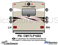 8 Piece 2017 Leprechaun Tan Cab Rear Graphics Kit