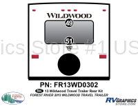 2 Piece 2013 Wildwood Travel Trailer Rear Graphics Kit - Image 2