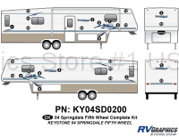 22 Piece 2004 Springdale Fifth Wheel Complete Graphics Kit