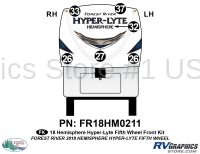 6 Piece 2018 Salem Hemiphere HyperLite Fifth Wheel Front Graphics Kit