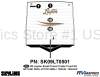 4 Piece 2009 Layton Small Travel Trailer Front Graphics Kit