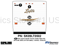 4 Piece 2009 Layton Small Travel Trailer Rear Graphics Kit