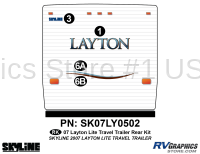4 Piece 2007 Layton Lite Travel Trailer Rear Graphics Kit