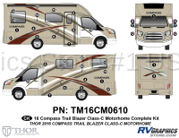 37 Piece 2016 Compass Motorhome Trail Blazer Complete Graphics Kit