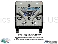 6 Piece 2018 Sandstorm FW Rear Graphics Kit