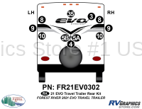 11 Piece 2021 EVO Travel Trailer Rear Graphics Kit