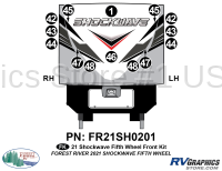 14 Piece 2021 Shockwave Fifth Wheel Front Graphics Kit