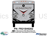 6 Piece 2021 Shockwave Fifth Wheel Rear Graphics Kit