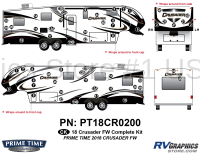 55 Piece 2018 Crusader Fifth Wheel Complete Graphics Kit