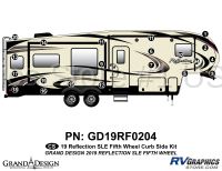 21 Piece 2019 Reflection SLE Fifth Wheel Curbside Graphics Kit