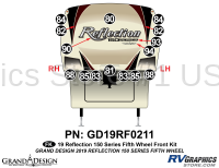 15 Piece 2019 Reflection 150 Series Fifth Wheel Front Graphics Kit