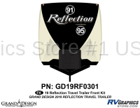 2 Piece 2019 Reflection Travel Trailer Front Graphics Kit