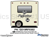 2 Piece 2019 Reflection Travel Trailer Rear Graphics Kit