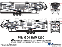 84 Piece 2018 Momentum M-Class Fifth Wheel Complete Graphics Kit