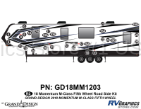 29 Piece 2018 Momentum M-Class Fifth Wheel Roadside Graphics Kit