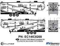 65 Piece 2014 Iconic Fifth Wheel Complete Graphics Kit