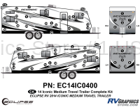62 Piece 2014 Iconic Med Travel Trailer Complete Graphics Kit
