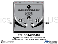 6 Piece 2014 Iconic Med Travel Trailer Rear Graphics Kit