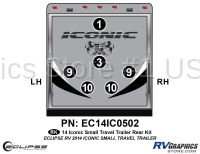 6 Piece 2014 Iconic Small Travel Trailer Rear Graphics Kit