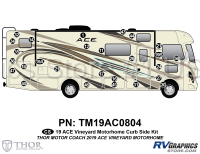 27 Piece 2019 ACE Motorhome Neutral Version Curbside Graphics Kit