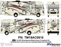 63 Piece 2019 ACE Motorhome Red Version Complete Graphics Kit