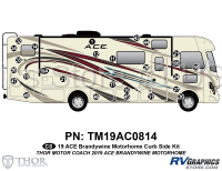 27 Piece 2019 ACE Motorhome Red Version Curbside Graphics Kit