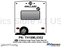 Mallard - 2018 Mallard Large Travel Trailer - 2 Piece 2018 Mallard Large Travel Trailer Rear Graphics Kit
