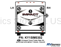 7 Piece 2015 Impact Travel Trailer Rear Graphics Kit
