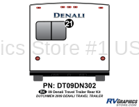 1 Piece 2009 Denali Travel Trailer Rear Graphics Kit