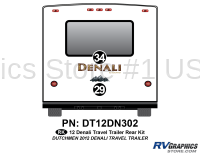 2 Piece 2012 Denali Travel Trailer Rear Graphics Kit